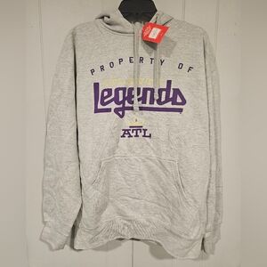 GIII Sports Atlanta Legends AAF Gray Hooded Sweatshirt Sz Large Pouch Pocket NWT